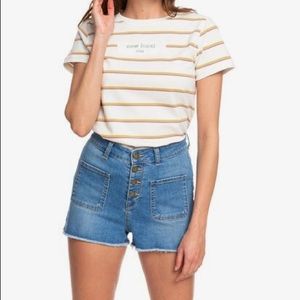 ROXY The Sun Shines High Waisted Shorts Sz 24
